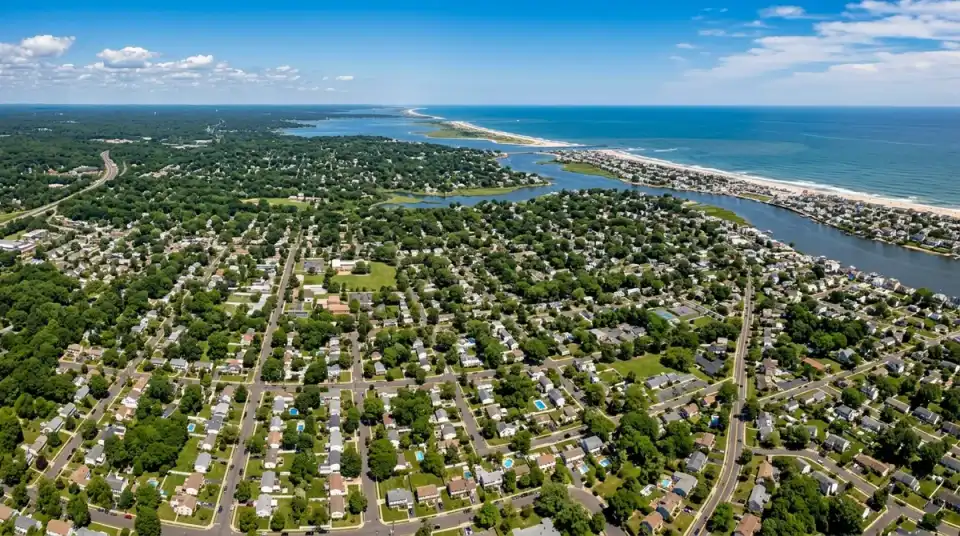 Aerial view of the New Jersey Shore area Aerial view of the New Jersey Shore area